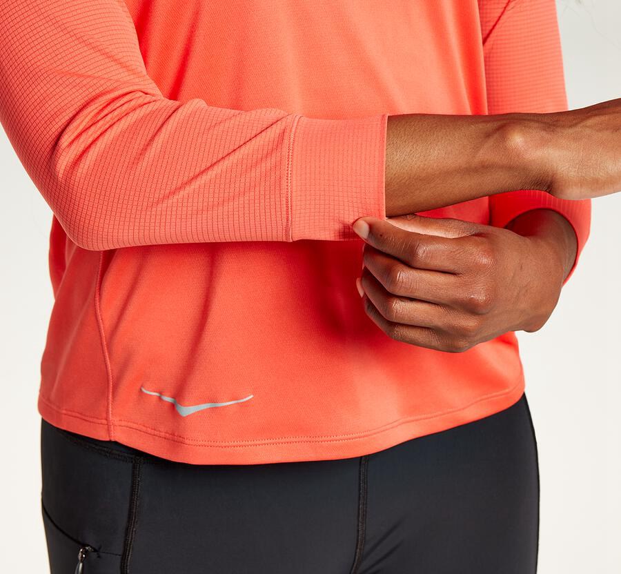 Hoka One One Tops Womens Orange - Performance 3/4 Sleeve - 02875AMND